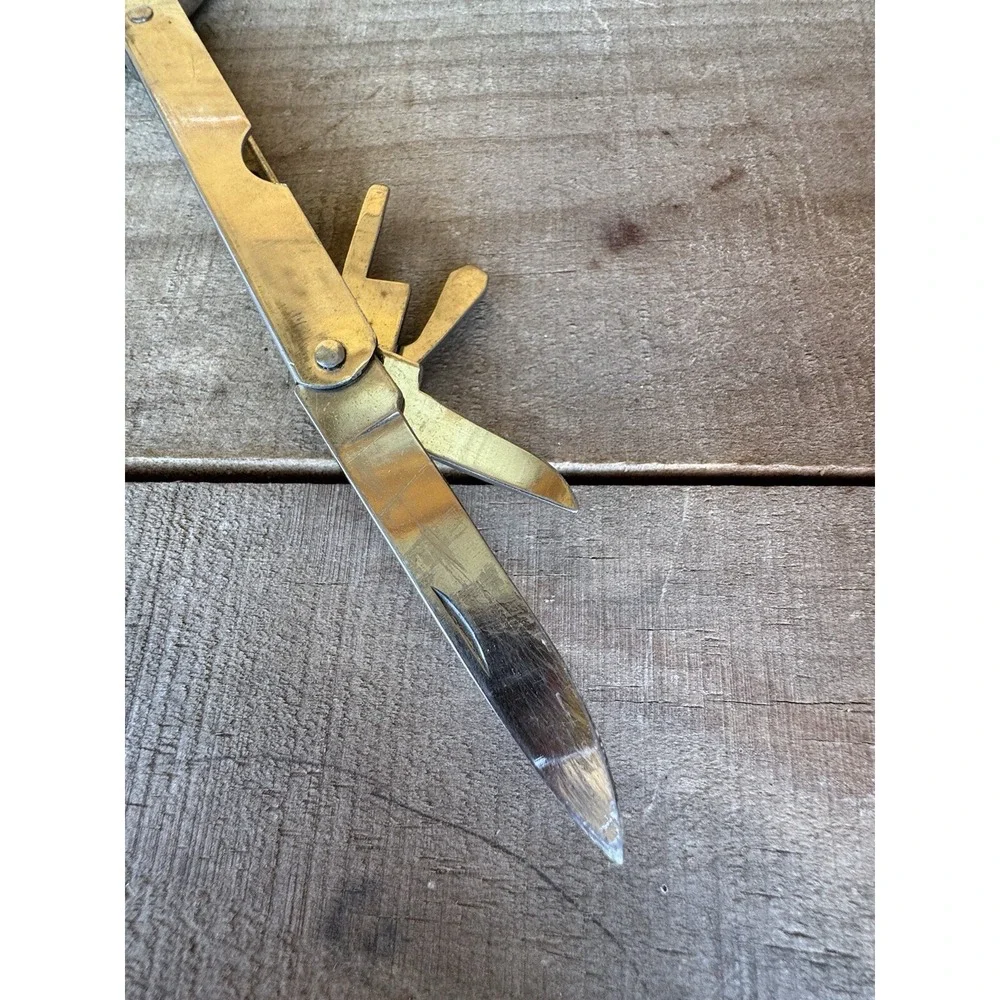 Vintage Chicago Tool‎ Chrome Multitool. With Case Pliers, Knife & Accessories